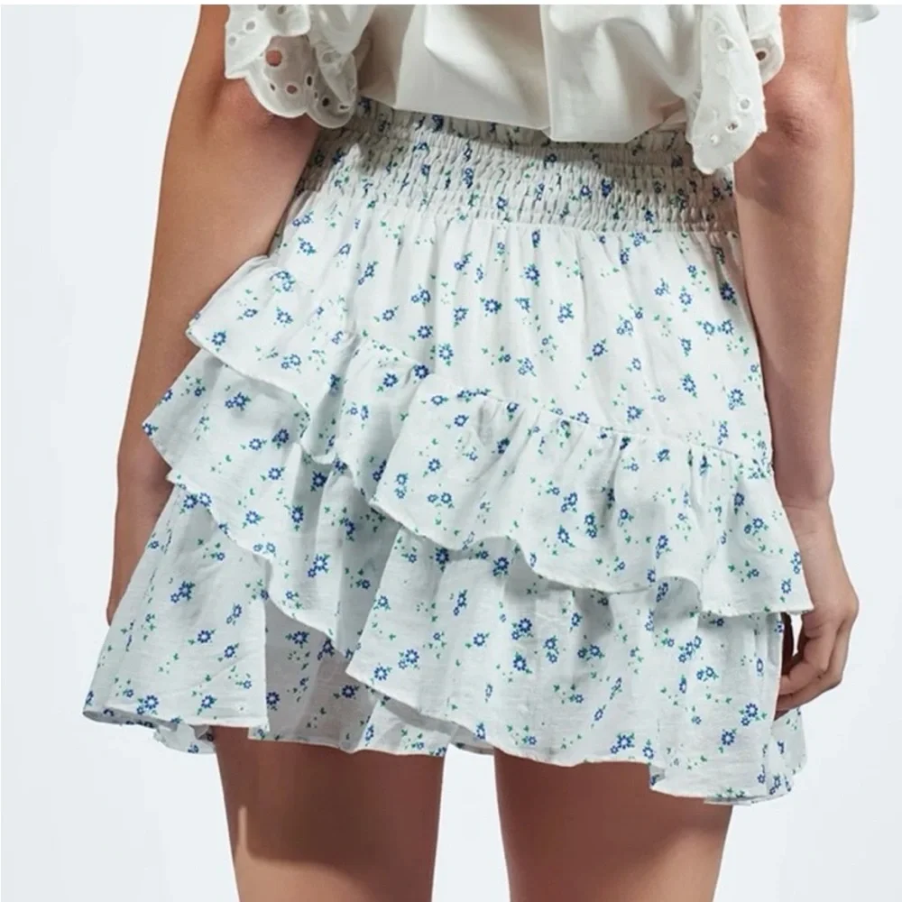 The Shirt By Rochelle Behrens Floral Smocked Mini Skirt